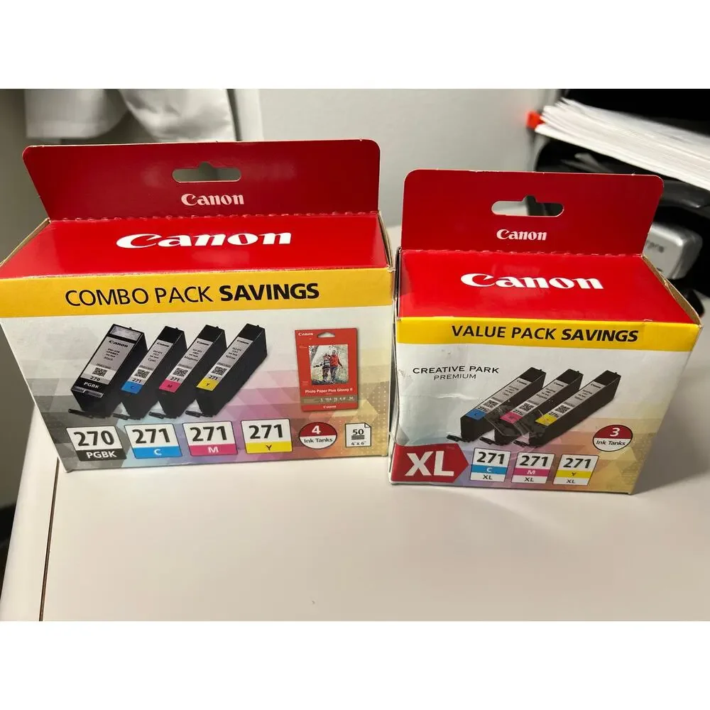 Genuine Canon PGI-270 CLI-271 Ink Lot OEM Combo Pack + 271 XL CMY New Sealed